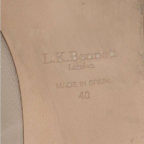 LK Bennett Cally Hardware-Embellished Pointed Toe Flat Beige Size US9 EU40 - Picture 9 of 13